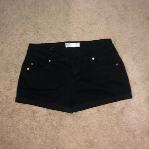 Black jean shorts